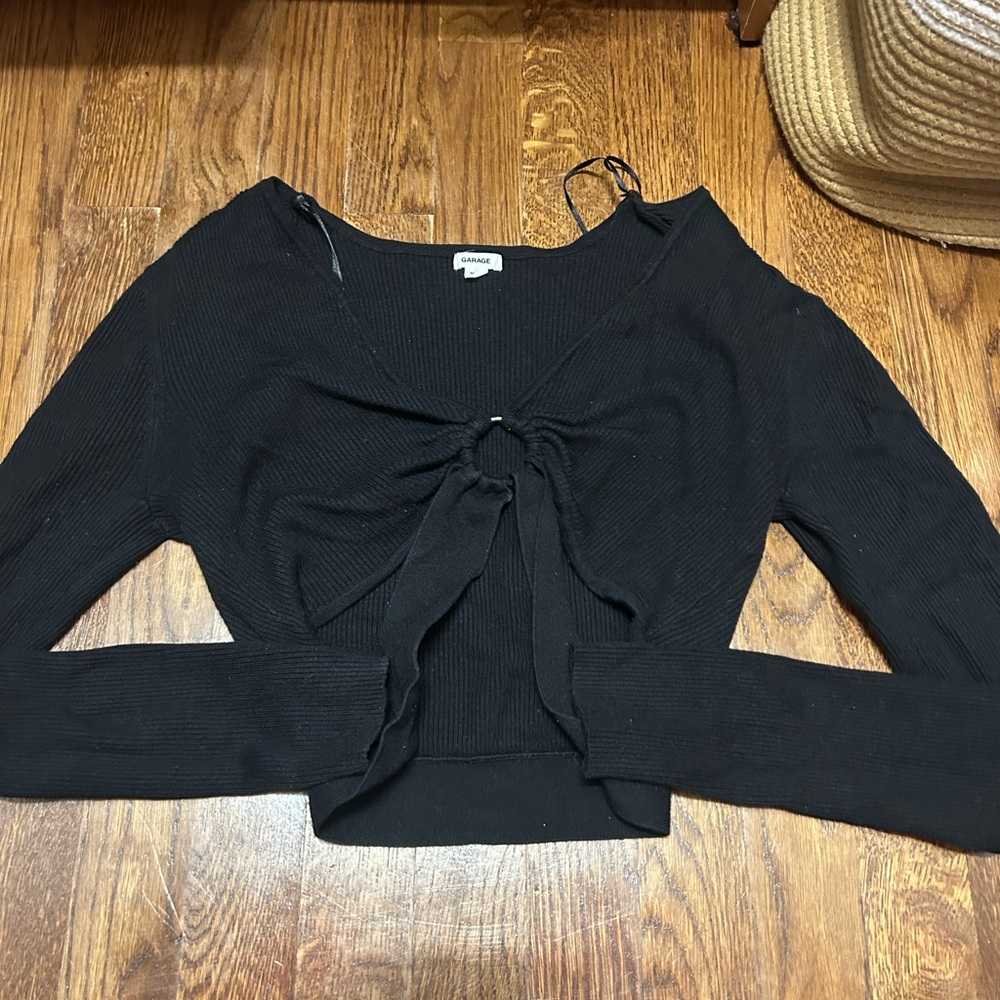 Garage Black Ribbed Top